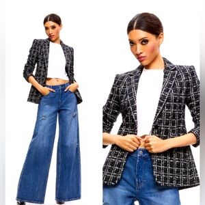 NWT Alice + Olivia Macey Plaid Blazer, Size 2